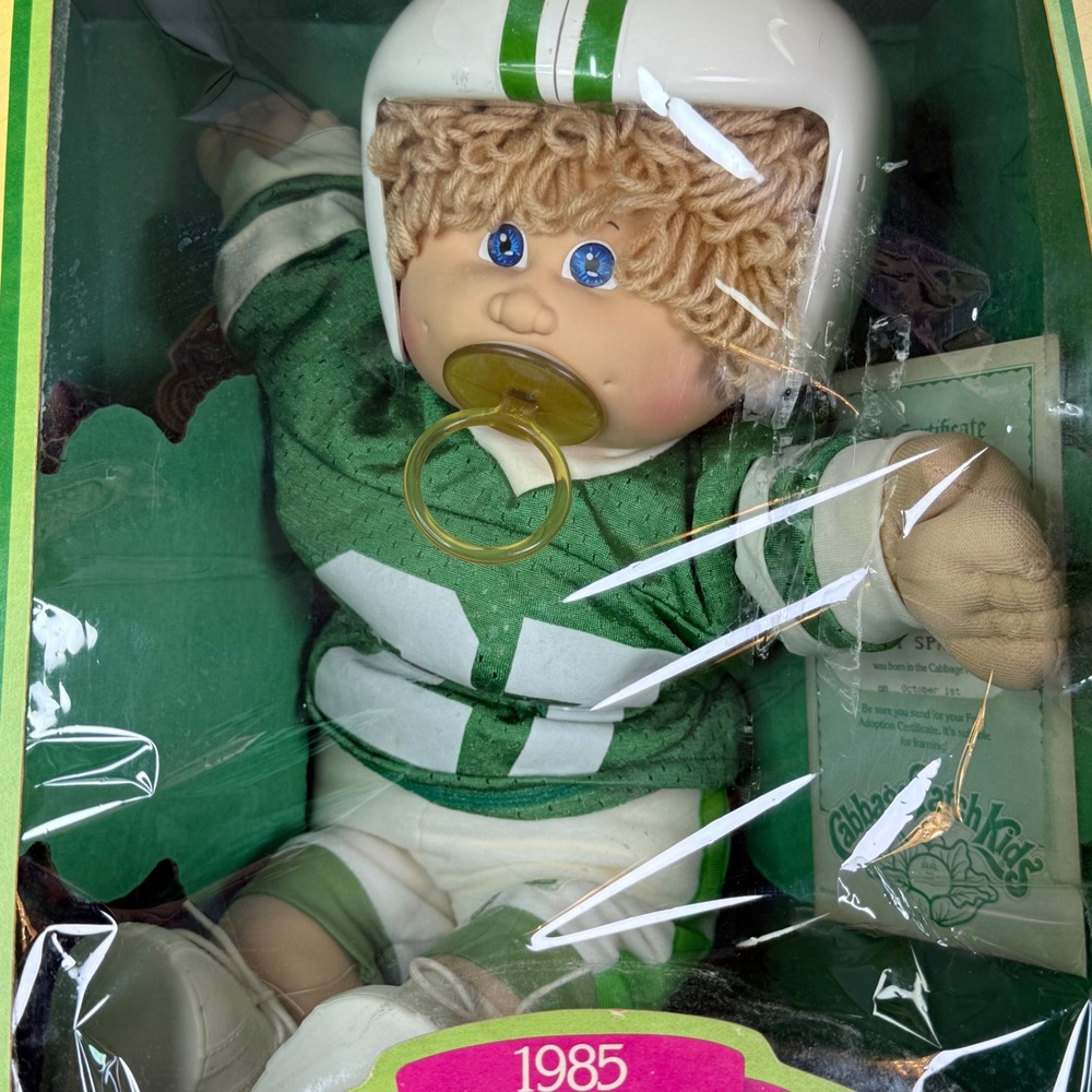 Vintage 1985 Cabbage Patch Kids Rory Sparky Football Player Doll New in Box